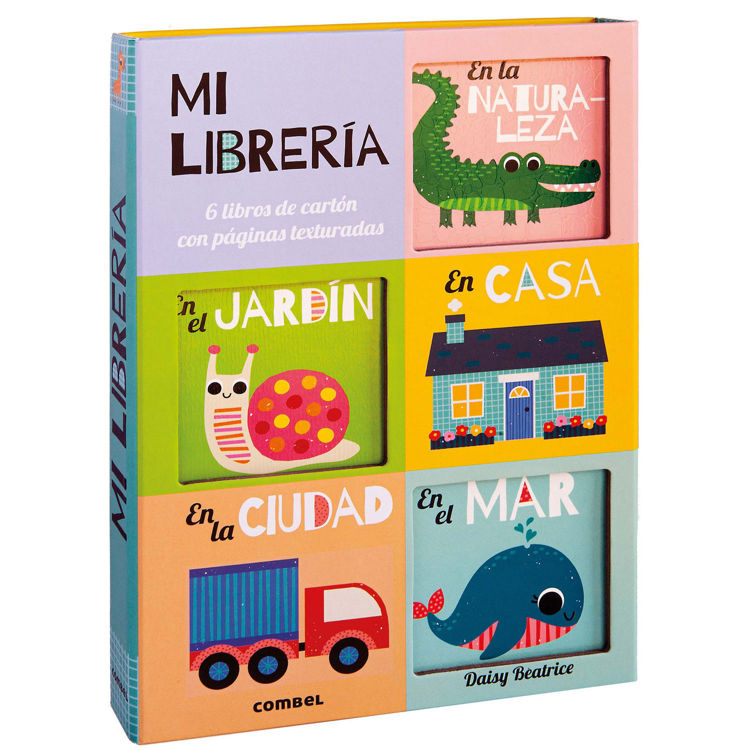 Imagen de Mi librería. 6 libros de cartón con páginas texturadas